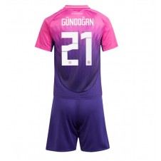 Tyskland Ilkay Gundogan #21 Bortaställ Barn EM 2024 Korta ärmar (+ Korta byxor)